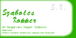 szabolcs kopper business card